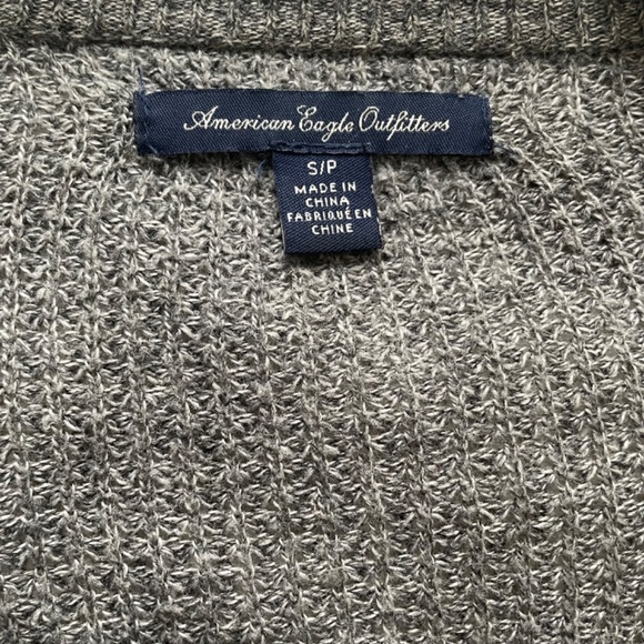 American Eagle Size Small Grey Waffle Knit Cardigan - Picture 4 of 5